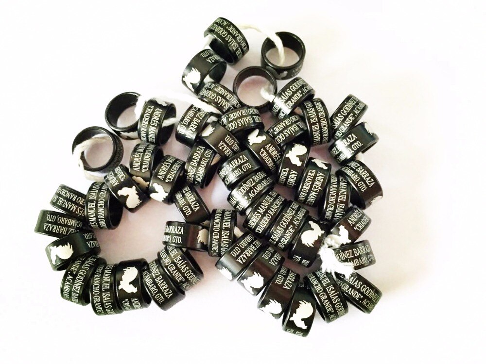 Anillo de aluminio con dibujo de letras, de 3mm, 2mm a 16mm con números para patas, 100 Uds.