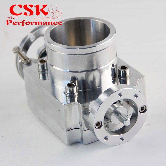 Universal 60mm VQ35TPS Aluminum Throttle Body Intake Manifold Billet Silver/Blue/Red: Silver