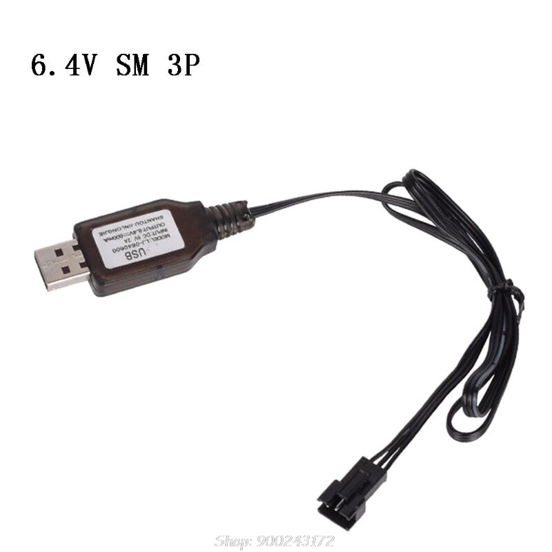 6.4v/7.4V 500mA Charger Li-ion battery SM-3P RC Toys remote control toy SM3P portable USB Charger S18 20: B 6.4V
