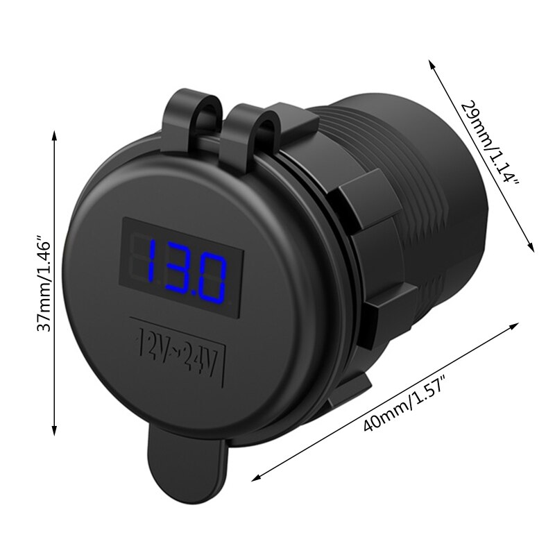 IP66 impermeable 12V DC de energía QC3.0 Dual tipo-c 5V 3A USB motocicleta