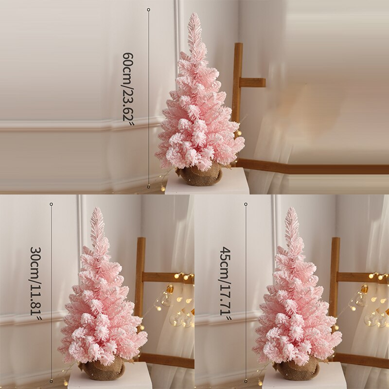 Mini sapin de noël nordique Ins 30/45/60cm, rose et bleu, décoration de bureau à faire soi-même, accessoires de mise en page de la scène, décoration de noël