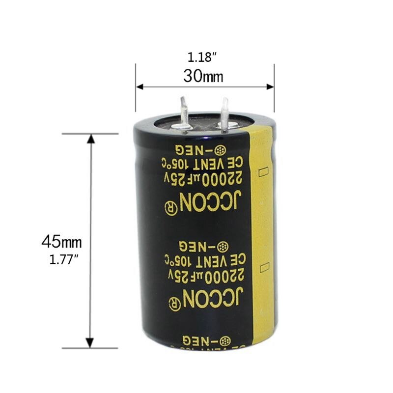 25V 22000Uf 30X45mm Aluminium Elektrolytische Condensator Hoge Frequentie Lage Impedantie