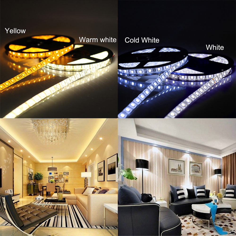 SMD 5050 RGB LED Strip Light Waterproof LED Tape 5M 300LED DC12V 24V RGBCCT RGBW RGBWW White Warm White LED Light Strip Flexible