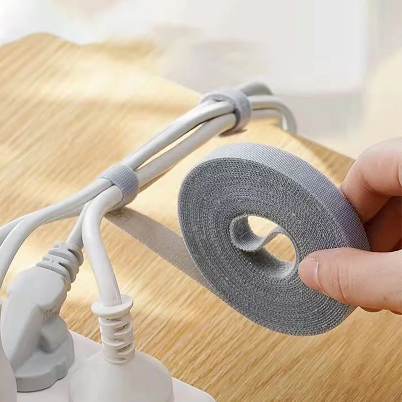 5M/Roll Reusable Fastening Tape Cable Ties Double Side Adhesive Hook and loop Strips Cable Management Tape 10/15/20/30/38/50mm