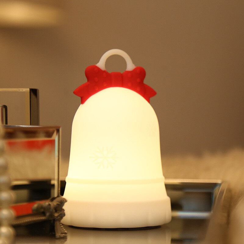 Cloche de noël USB coloré led silicone veilleuse chambre salon pat lampe lampe de table (modèle audio Bluetooth)