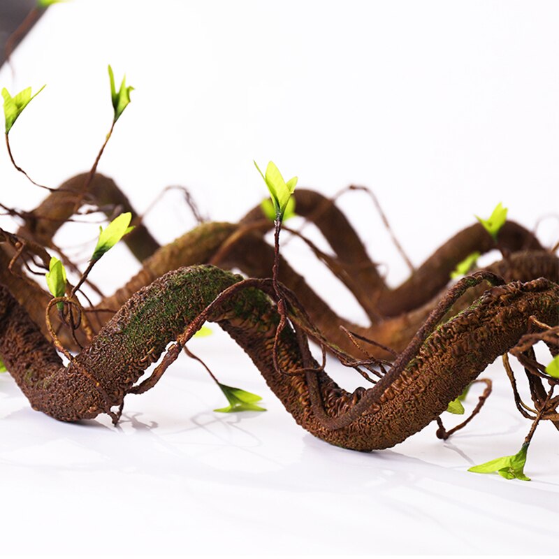 Flexible Artificial Tree Twigs Vine Branches Silk Plants Trunk Liana With Leaves For Home Wedding Garden Wall Hanging Decoration