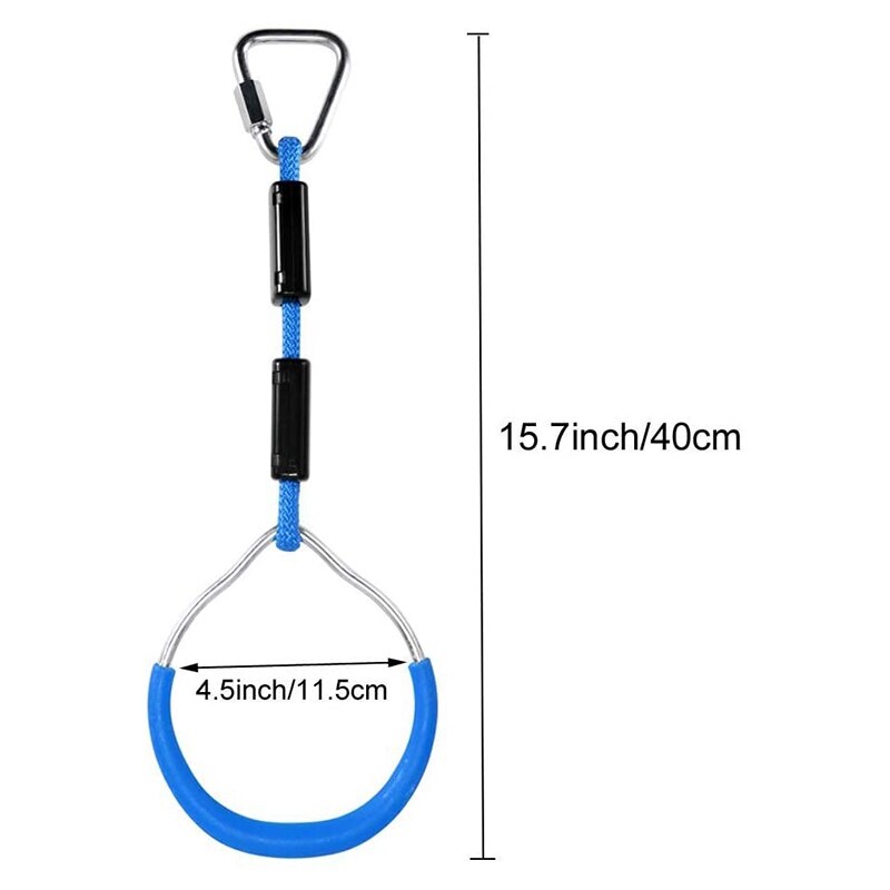 2 Pcs Swing Gymnastiek Ringen Kinderen Trapeze Bar Pull Up Gym Ring, voor Klimmen Frames En Tuin Schommels Outdoor Achtertuin