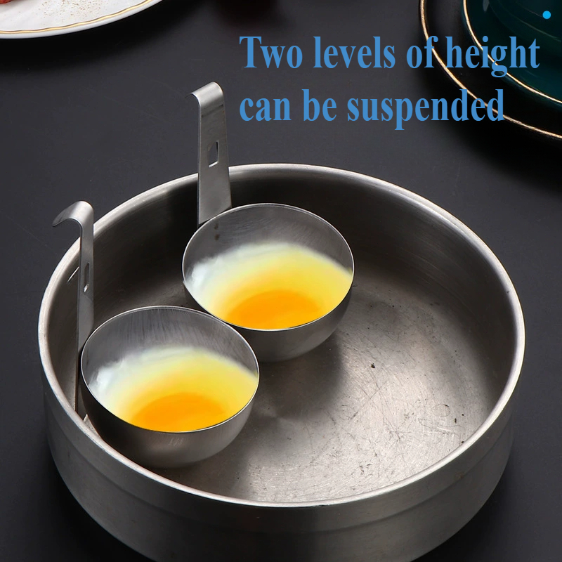 Máquina para hacer huevos cocidos y escalfados con agua estilo oreja colgante, olla colgante, molde plano para huevos humeantes, herramienta para huevos hervidos suaves con resorte