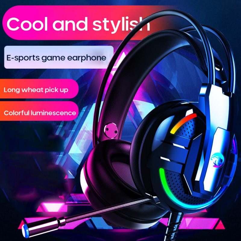 Casque filaire ordinateur portable jeu casque lumineux avec Microphone 4D effets sonores lumineux graves lourds écouteurs pour PC