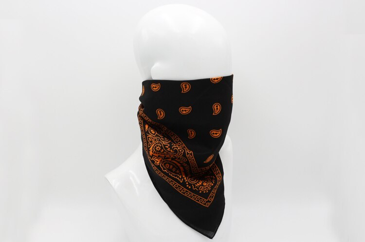 Sort med orange paisley bomuld bandanas mænd hiphop hovedbånd tørklæde kvinder halstørklæde hovedbeklædning lommetørklæde