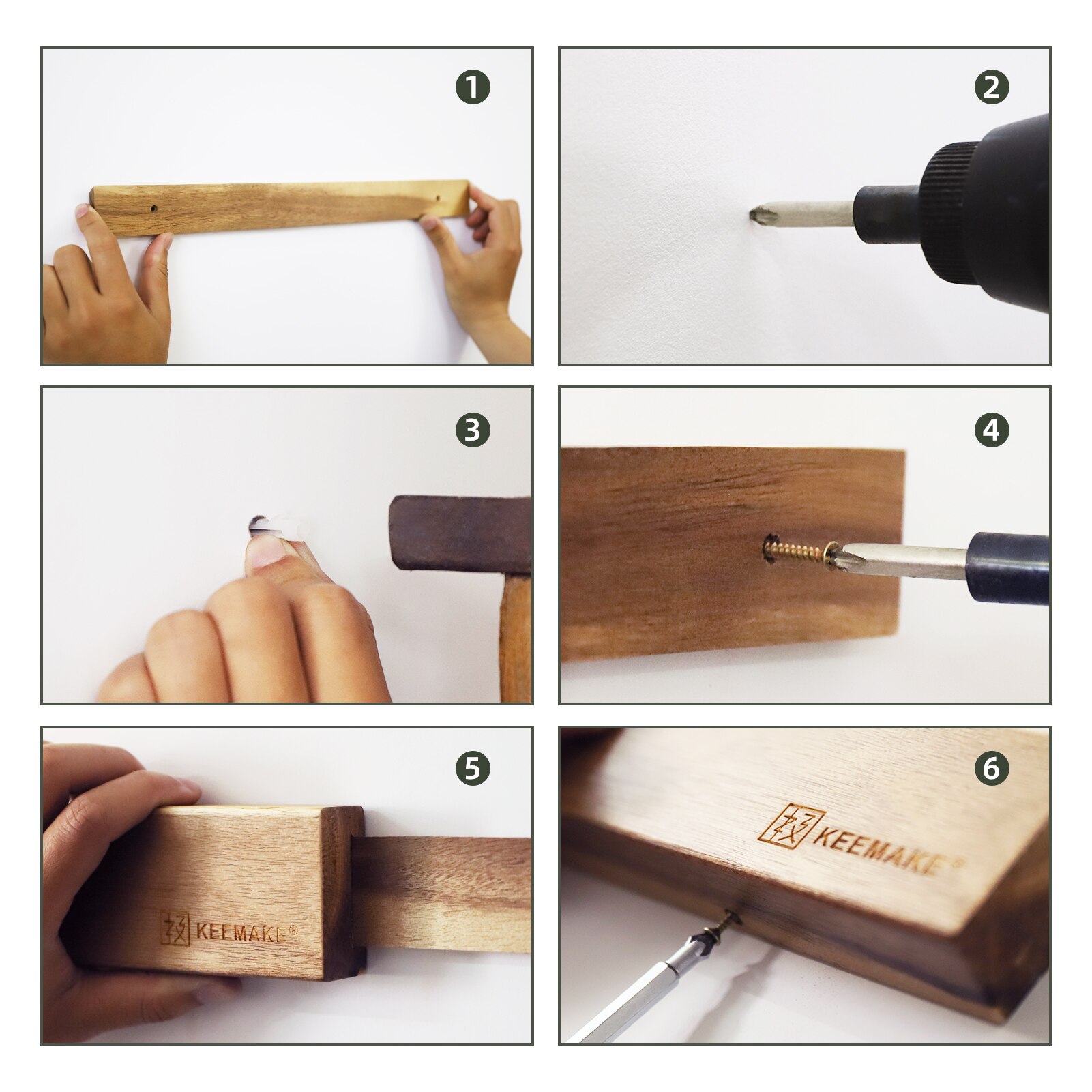 Keemake Magnetische Mes Houder Voor Keuken Messen Magneet Mes Hanger Voor Muur Acacia Houten Blok Krachtige Magnetische Strip