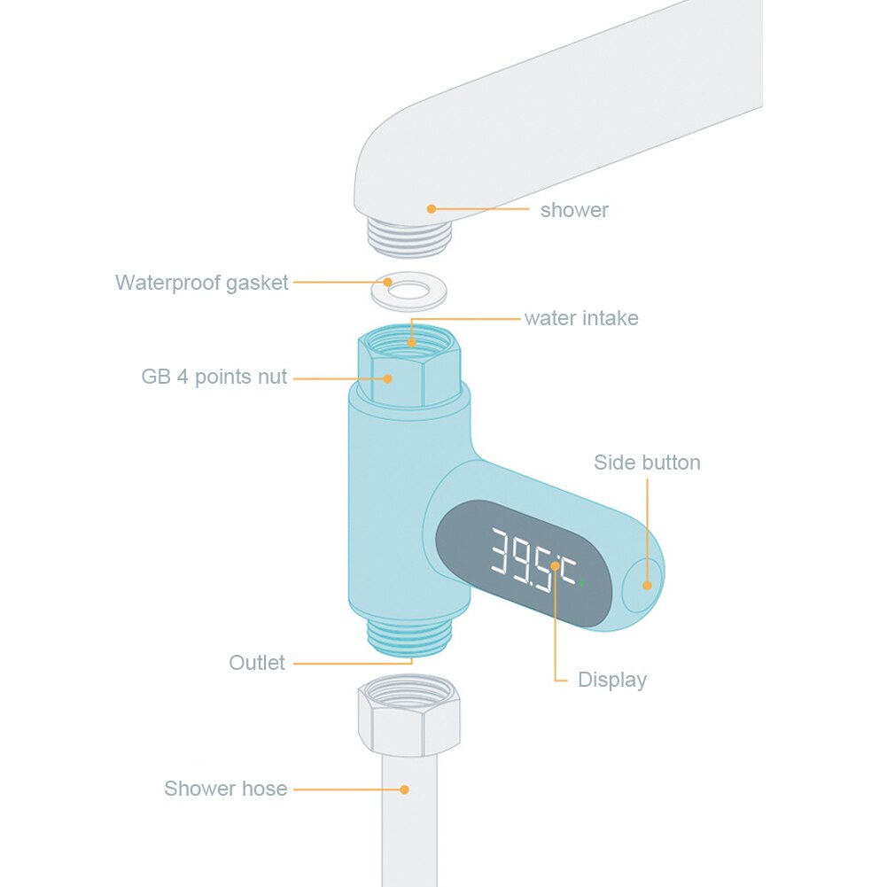 LED Digital Thermometer Schlecht Dusche Armaturen 360 Drehen Echt-Zeit Temperatur Monitor BM88
