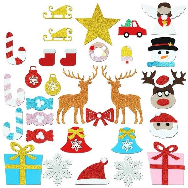 Bricolage Non-tissé tissu décoration murale de noël bricolage arbre de noël création divertissement enfant Durable exquis bonhomme de neige feutre
