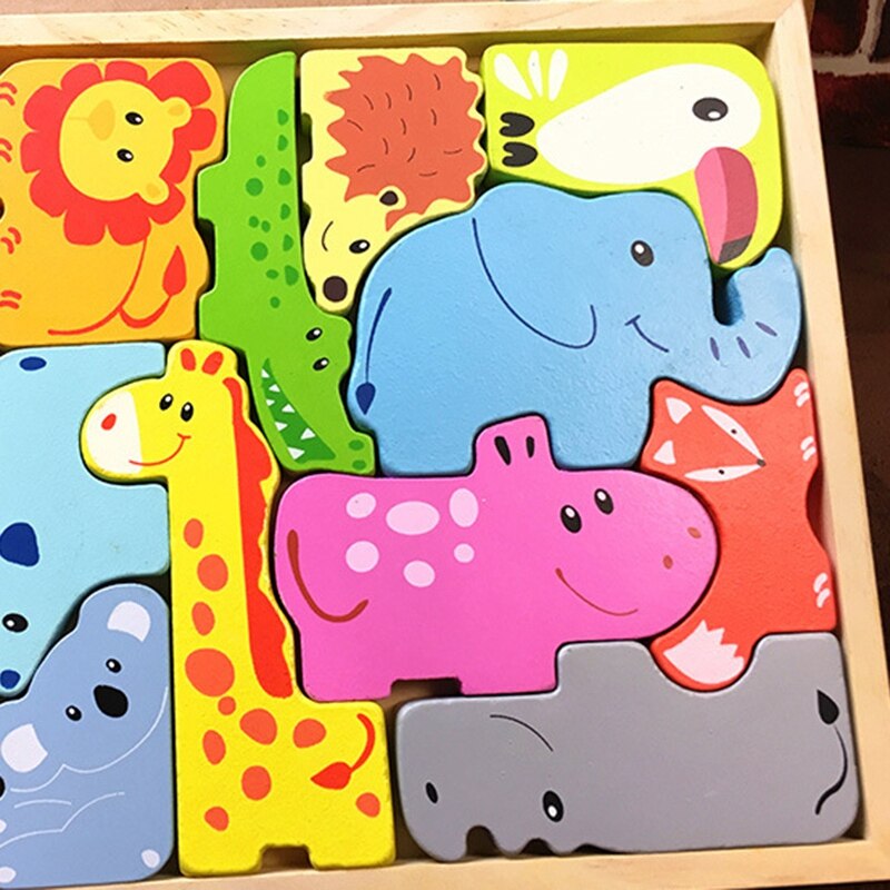 Kids Materialen 3D Puzzels Dieren Clever Board Educatief Houten Speelgoed Voor Kinderen Juguetes