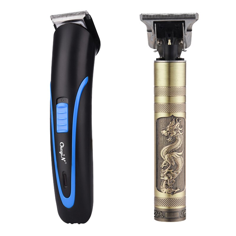 Barbeiro profissional máquina de cortar cabelo elétrico recarregável t-outliner acabamento máquina de corte aparador barba barbeador sem fio com fio: A17