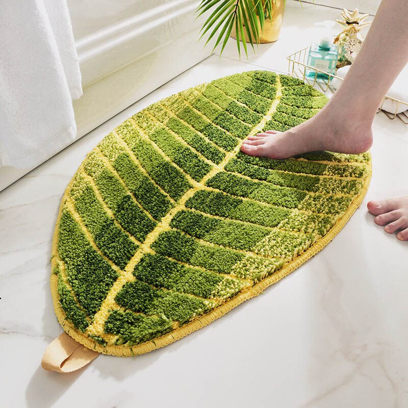 Blad badmat microvezel antislip badmatten waterabsorptie badtapijt entree deurmat vloermat voor woonkamer slaapkamer