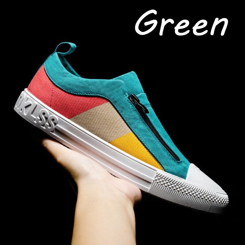 Instapschoenen van oude beijing-stof, bijpassende kleuren, ademende canvas schoenen, casual all-match studentensportschoenen: Groente / 40