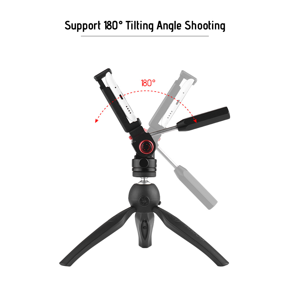 Andoer Aluminum Alloy Mini Phone Video Tripod Head Video Tripod Action Fluid Drag Pan Head for Phone Photography