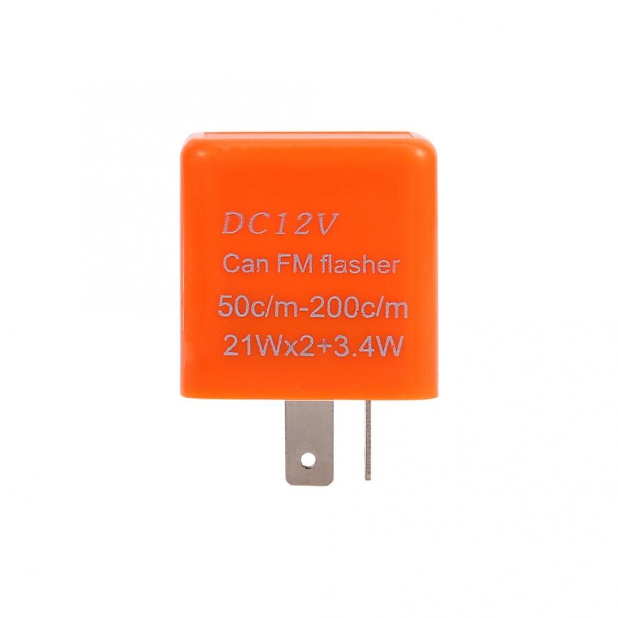12V 2 Pin Universal Adjustable Flasher Relay Waterproof LED Turn Signal Indicator Flasher Relay Black Orange