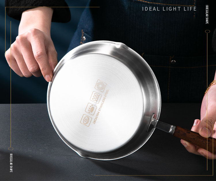 Mini poêle à frire en acier inoxydable 304, petite cuisinière à Induction spéciale, antiadhésive, pour éclaboussures d'huile chaude