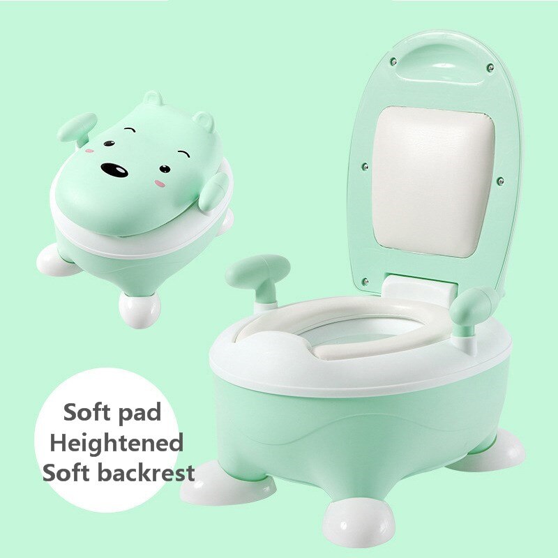 Dossier confortable dessin animé Pot enfants Pot bébé toilette pour garçons enfants bébé Pot formation filles Portable toilette bassin: Heighten green 3