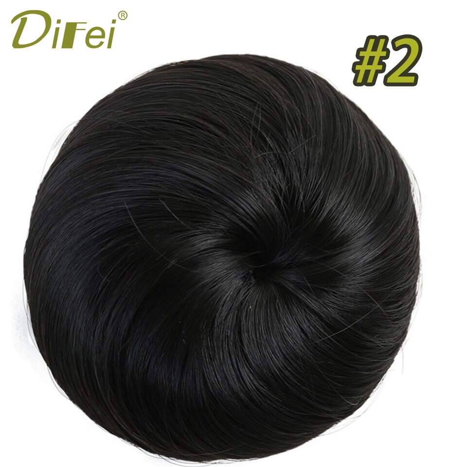 Lyhyet suorat hiukset lämmönkestävät synteettiset hiuslisäkkeet chignon clip in hiustenpidennykset naisten kampaukset difei: 2