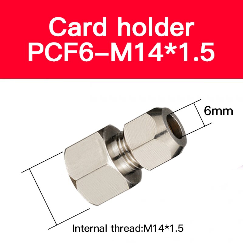 1pc Pneumatic Brass tube ferrule quick-screw connector internal thread straight through PCF4/6/8/10: PCF6-M14X1.5