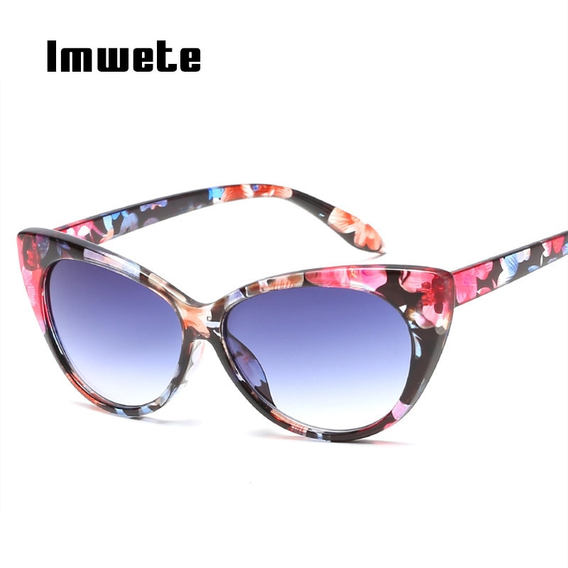 Imwete Classic Cat Eye Sunglasses Women Retro Sun Glasses Clear Lens Glasses Frame Katie Holmes Eyeglasses Curve Female