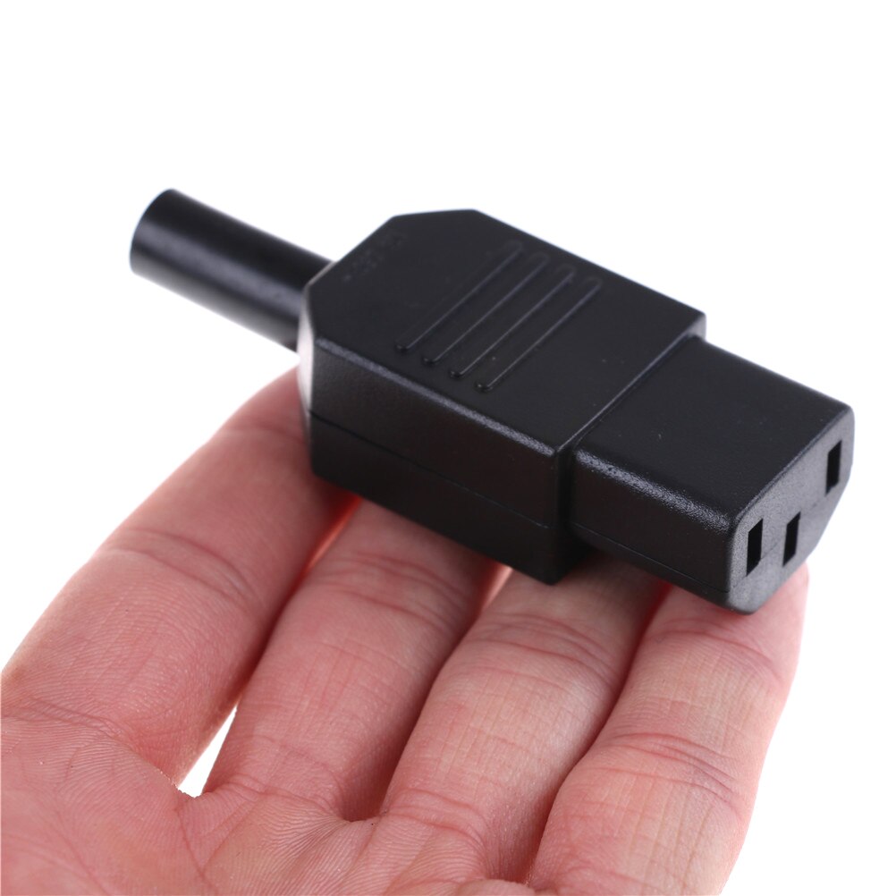 1Pcs Black IEC 320 C13 Female Plug Rewirable Power Connector 3pin Socket 10A /250V IEC C13 Female Connector: Default Title