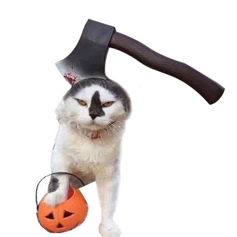 Knep rolig hammare yxasax verklighetstrogen halloween hundkostym festhatt för hundar lek offer mot våld cosplaykläder