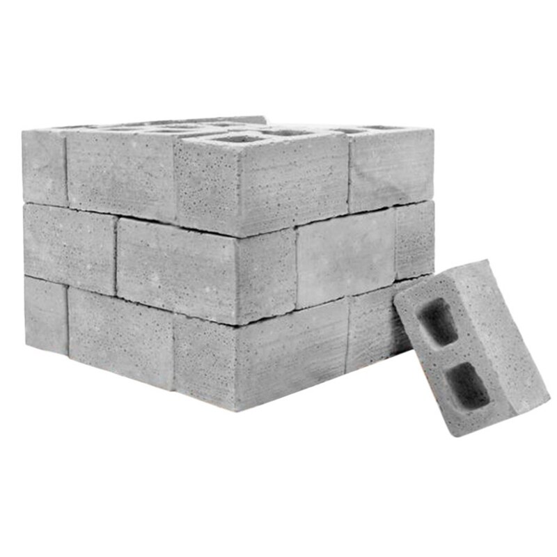 Undervisningsklasse vægcement legetøj 32 stk mini cement cinder mursten bygge din egen lille væg mini røde mursten: Grå