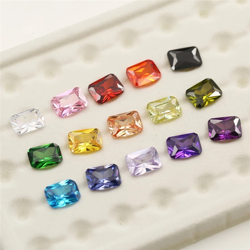 Mélanger 15 couleurs pierre de zircone cubique taille octangle pierres CZ en vrac pierre précieuse synthétique pour la fabrication de bijoux (taille 4x6mm-10x12mm)