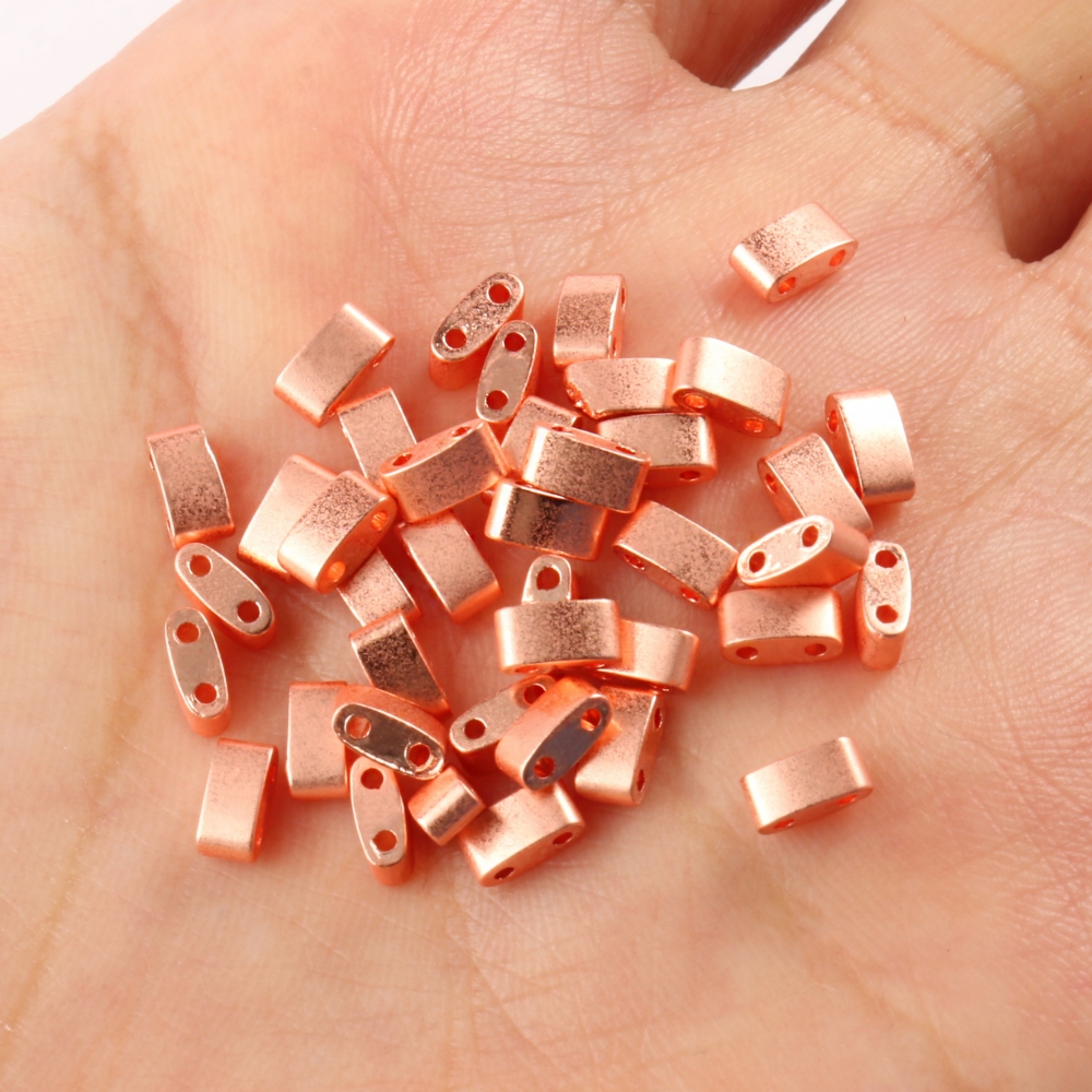 Piedra Natural opaca pulida mate dos agujeros piedra de hematita Mineral cuentas espaciadoras sueltas para fabricación de joyería Diy pulsera pendientes Tila