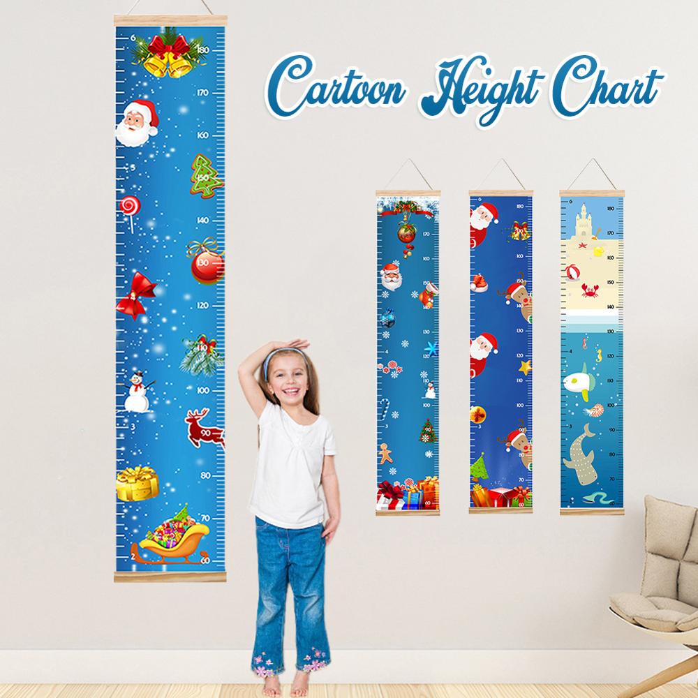 1PC Hanging Growth Chart Baby Height Growth Chart Hanging Rulers Kids Room Wall Canvas Frame Home Decor