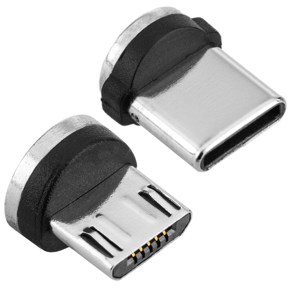 BeMatik-2 In 1 Kabel USB-A 2.0 Man Connectors USB-C En Micro Usb Magnetic 1 M Gevlochten
