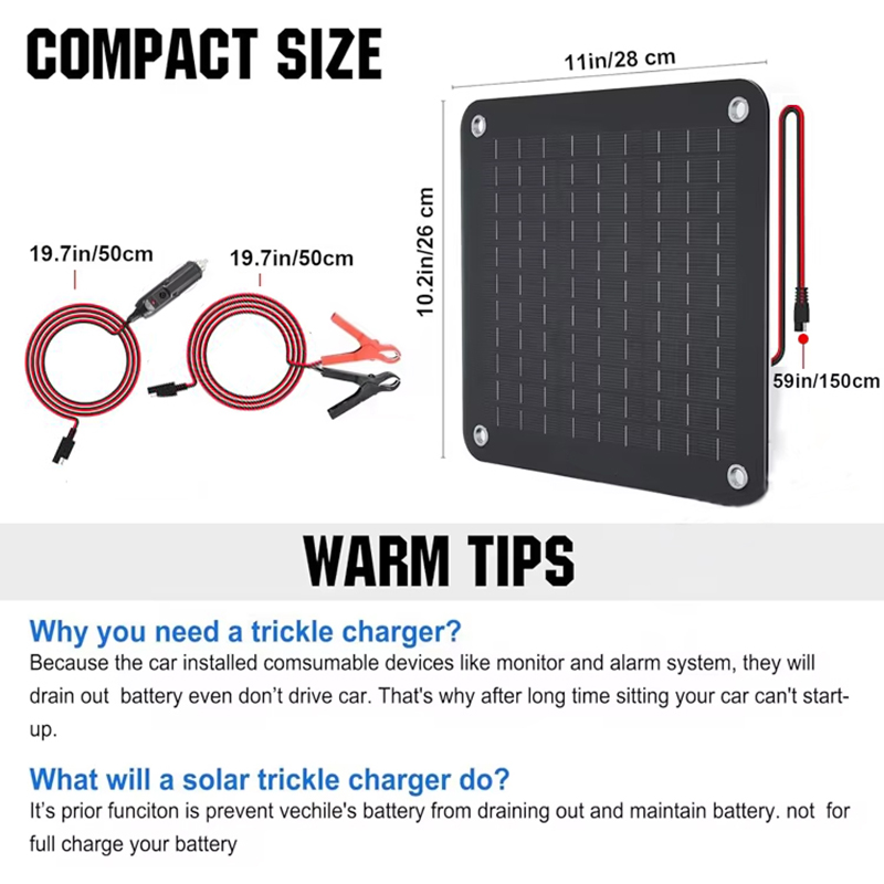 Wodoodporna ładowarka samochodowa solarna 12v panele słoneczne z kontrolerem do akumulatora samochodu ciężarowego, łodzi, kosiarki do trawy, przyczepy kempingowej, ciągnika
