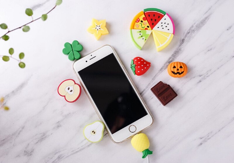 Cute Fruit food Charger kabel Winder Cartoon kabel do transmisji danych kabel Protector do kabla iphone.