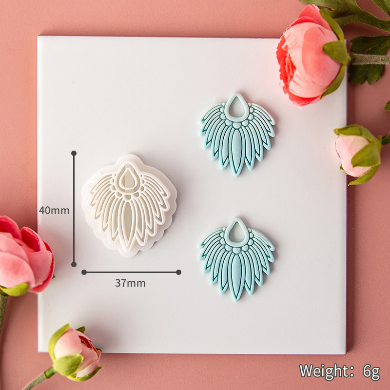 Cortador de arcilla polimérica Vintage, cortadores de arcilla de flores en relieve bohemio de loto para broches, joyería, pendientes, herramientas de fabricación DIY