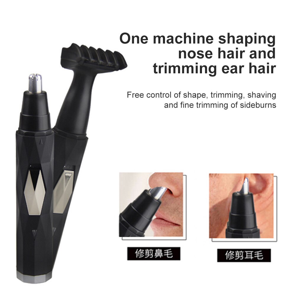 USB Rechargeable Electric Ear Nose Hair Trimmer Facial Sideburns Trimming Tool perfect cut effect without painful pull feeling.