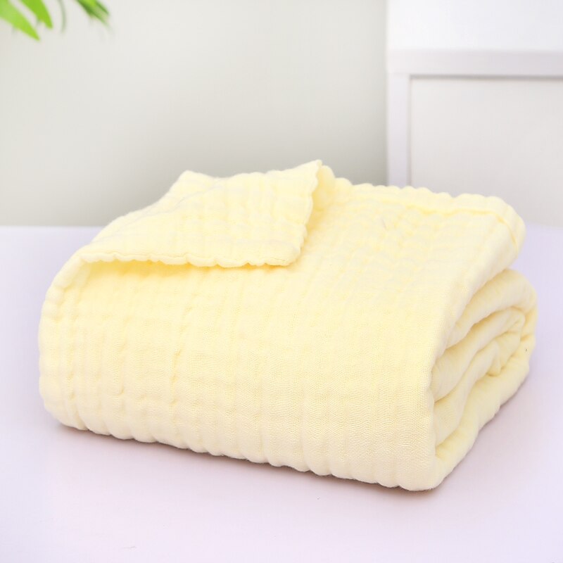 Baby Blanket Muslin Swaddle for Newborn Boy Girl Blanket 6 Layers Organic Baby Bedding Blanket Cotton Gauze Blanket Diaper: Yellow