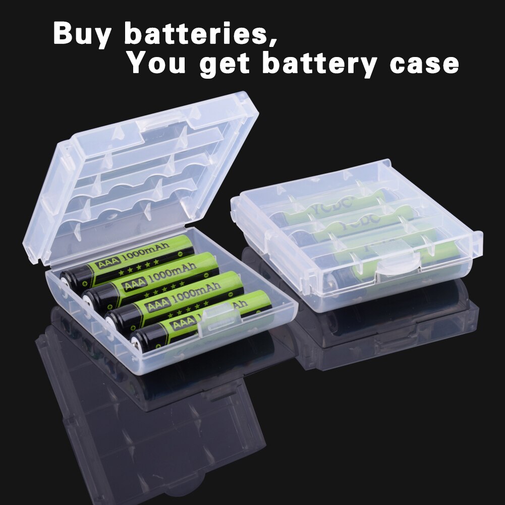Batterie AAA Ricaricabili Ni-MH - 1.2V 1000mAh Alta Capacità - 4-20 Pezzi con custodia