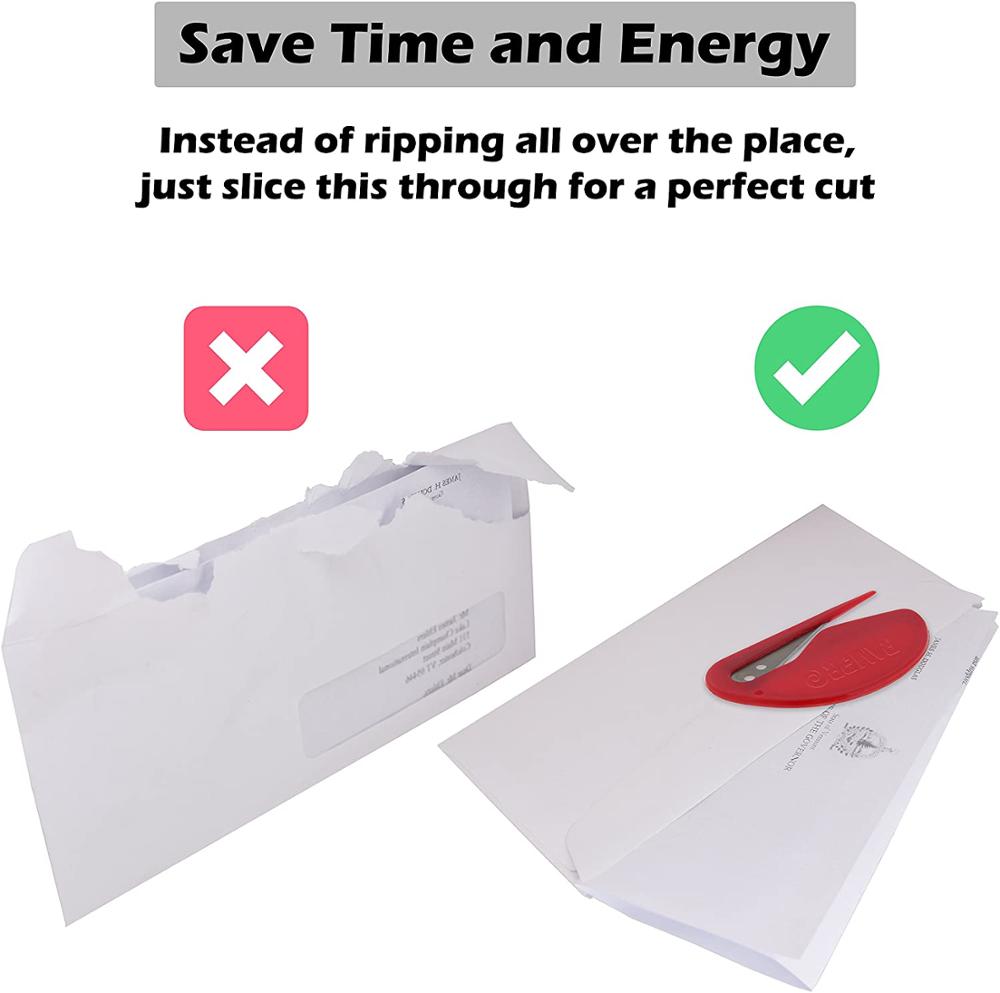 3Pcs/Lot Plastic Mini Letter Opener Letter Mail Envelope Opener Safety Paper Guarded Cutter Blade Office Equipment Random Color