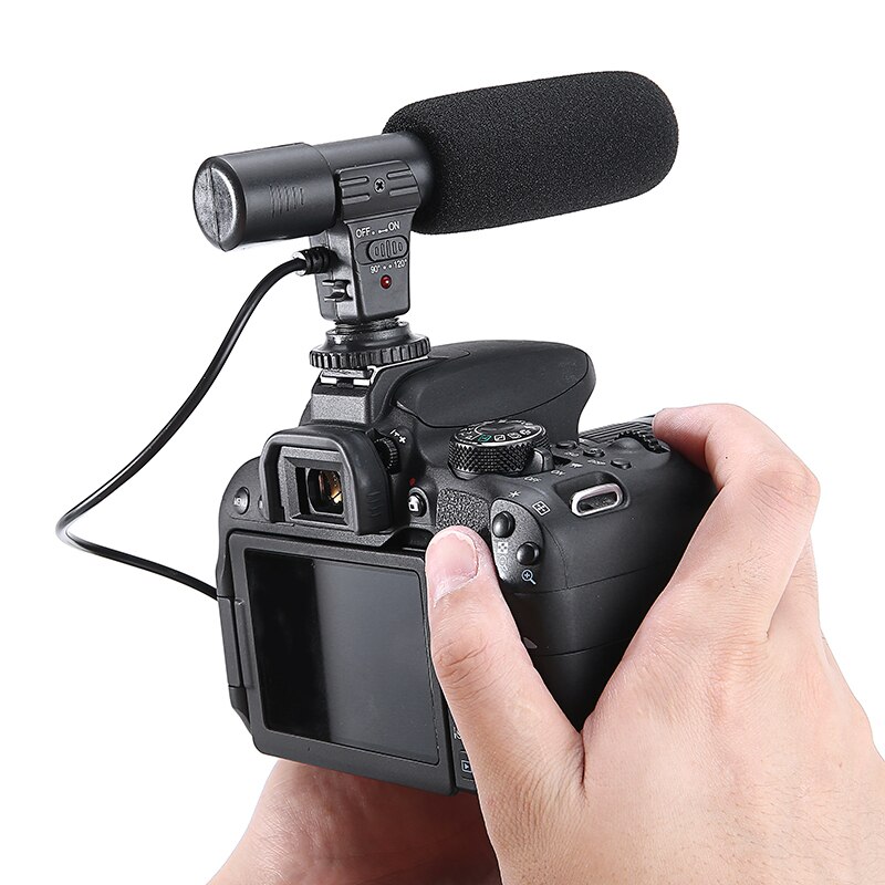 3.5Mm Externe Stereo Microfoon Enkele Directionele Microfoon Met Batterijen Voor Canon Nikon Dslr Camera Dv Camcorder