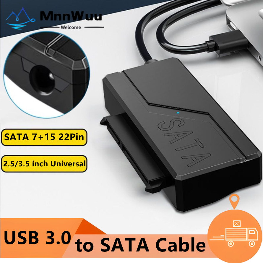 SATA naar USB 3.0-kabel Tot 5 Gbps USB 3.0 naar Sata III-kabel voor 2,5/3,5 inch externe HDD SSD harde schijf SATA 3 22-pins adapter