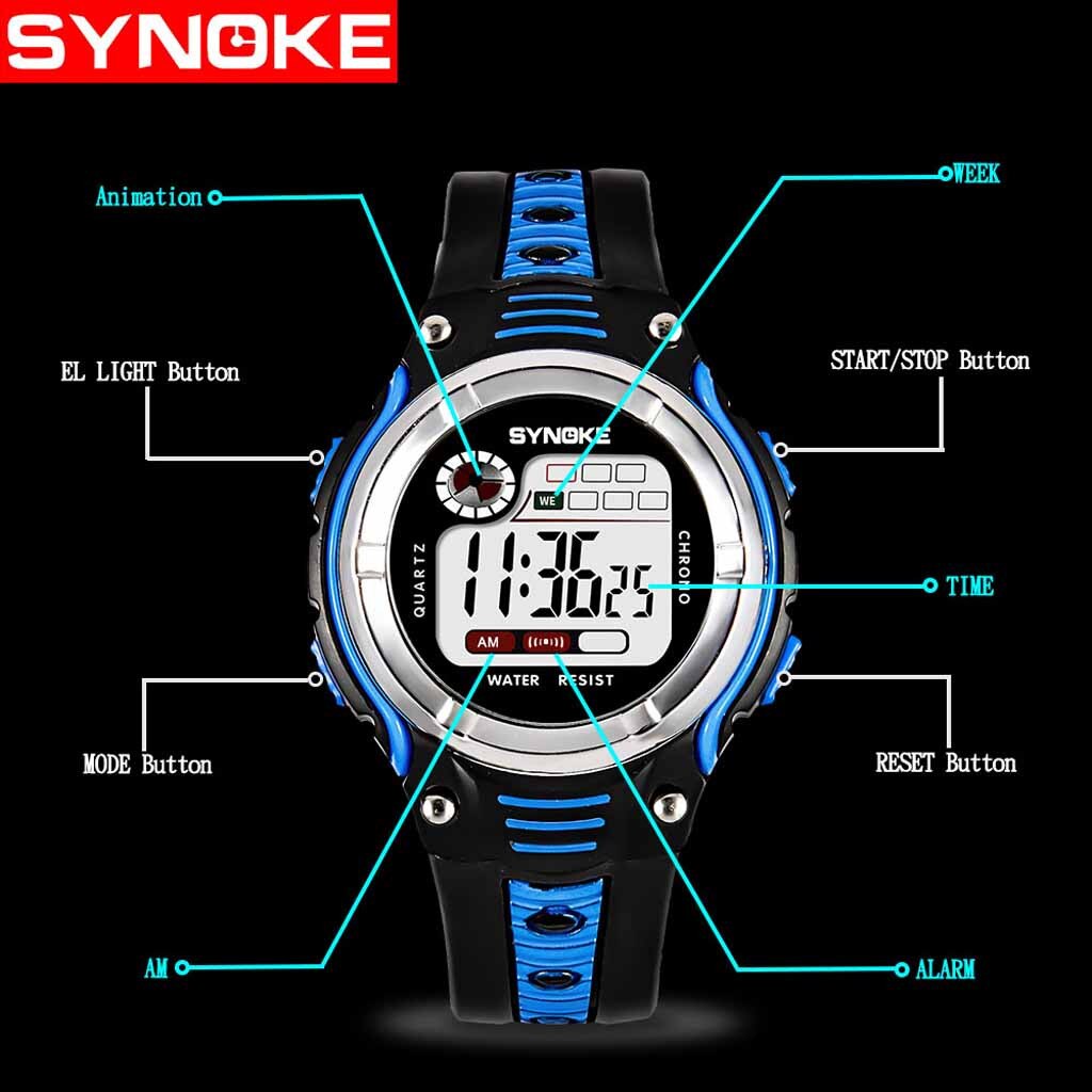 kids watch Children's Watches Two-color Large Screen Student Wristwatches Children's Sports Waterproof Electronic Watch Relogio