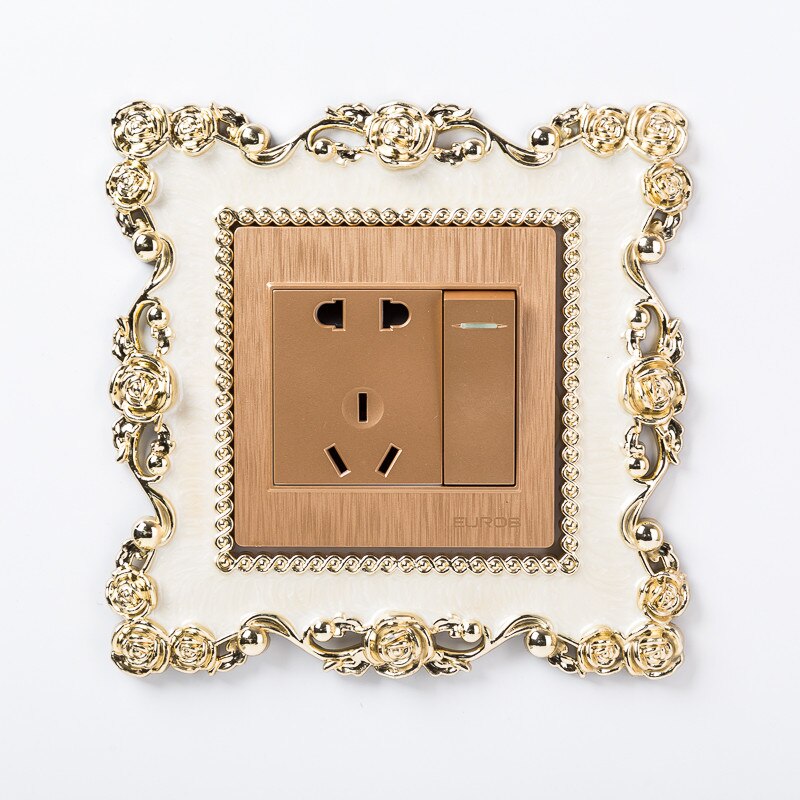 1PC Home Switch Cover Square Shape Switch Wall Light Socket Stickers Room Decoration: White