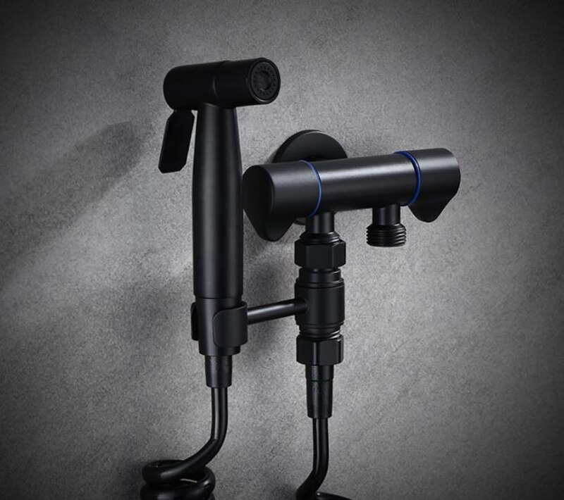 Lacquered Black Bathtub Faucets Wall Mounted with Handheld Shower Bathtub Faucet Bathroom Mixer Taps Bath: B