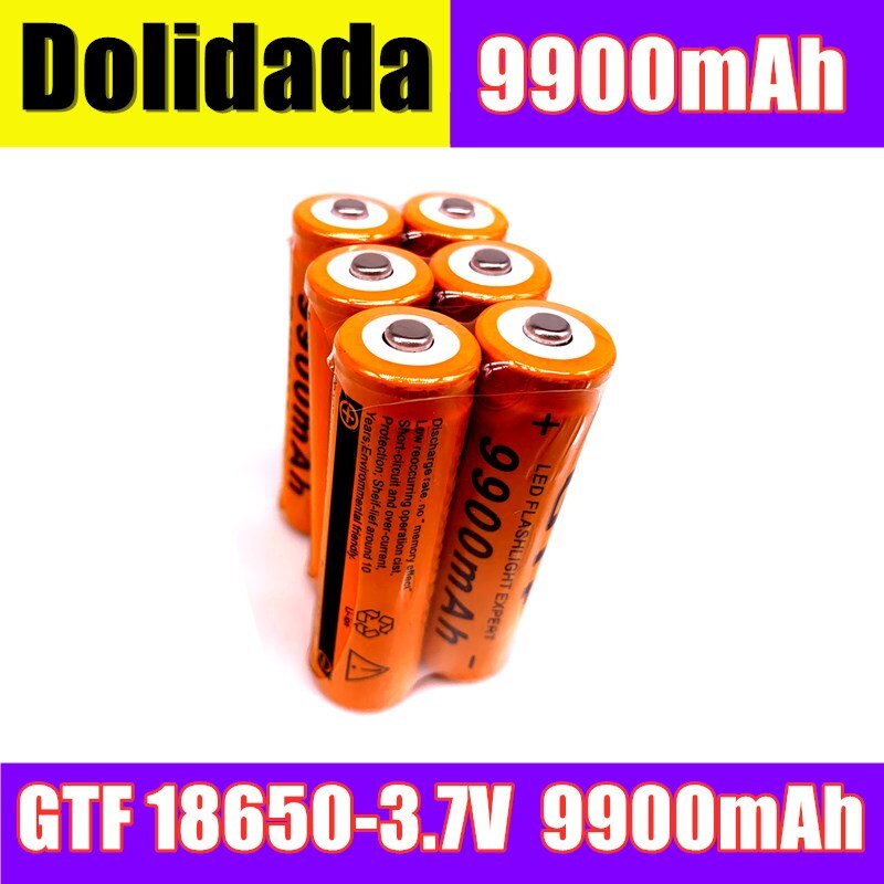 2-10PCS Dolidada TR 18650 battery 3.7V 9900mAh rechargeable battery Li-Ion pour LED flashlight