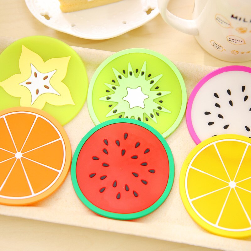 7 Stks/partij Verse Fruit Coaster Plaatsing Voor Mokken Cup Tafel Decoratie Briefpapier Office Materiaal Schoolbenodigdheden