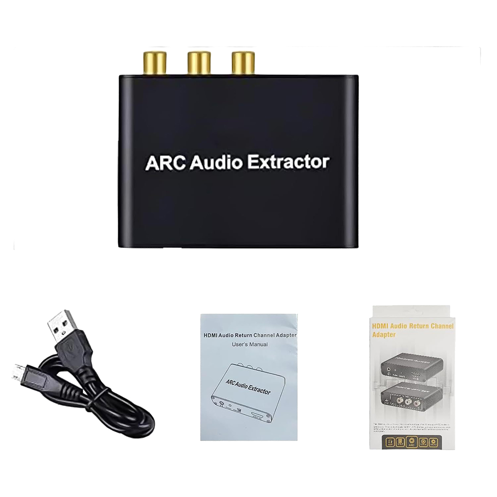 Adaptador ARC ARC a SPDIF Coaxial L/R estéreo Compatible con HDMI convertidor de Audio Jack de 3,5mm adaptador de Audio para amplificador de altavoz HDTV: Default Title